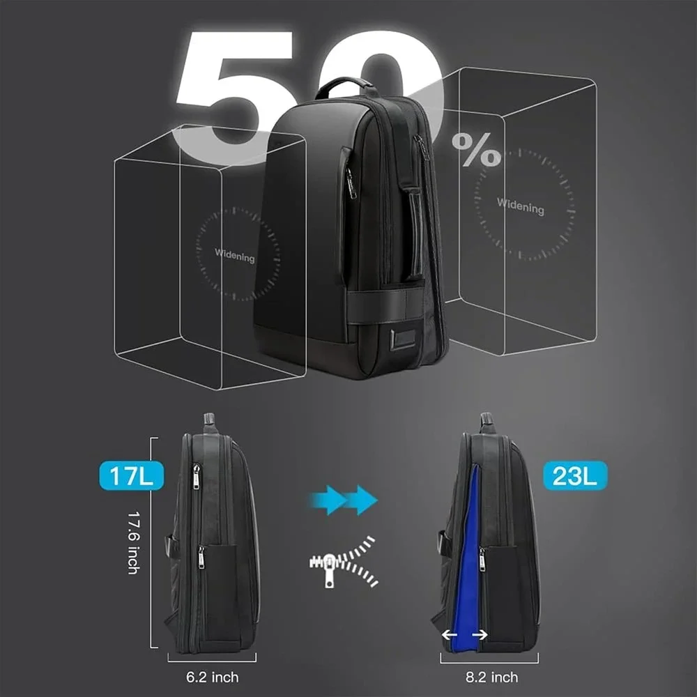 Business Smart 15.6 Inch Laptop Backpack Convertible Expandable Anti-Theft